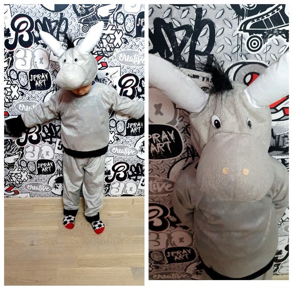 Donkey Costume Kids Grey White Jumpsuit Donkey Costume Kids Grey White Jumpsuit