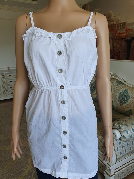 Antique blouse Antique Shirt XL white Camisole To… - image 4