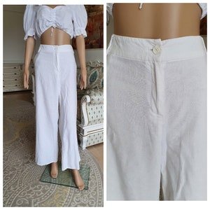 womens Pants womens linen pants White linen pants White linen Clothing White pants 2XL womens linen trousers White trousers