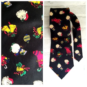 Holiday Gift Christmas tie Christmas necktie holiday tie santa necktie Unlimited Necktie x mas tie santa print tie vintage New Year tie