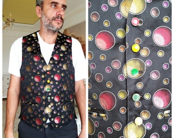 Christmas Gift mens boho vest mens vest wedding vest hippie vest geometric patterned Party vest mens waistcoat suit Vest Sleeveless Jacket