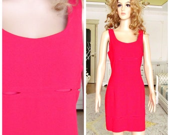 70s dress women mini dress vintage prom dress party dress disco dress Neck Dress red dress evening dress Size 14