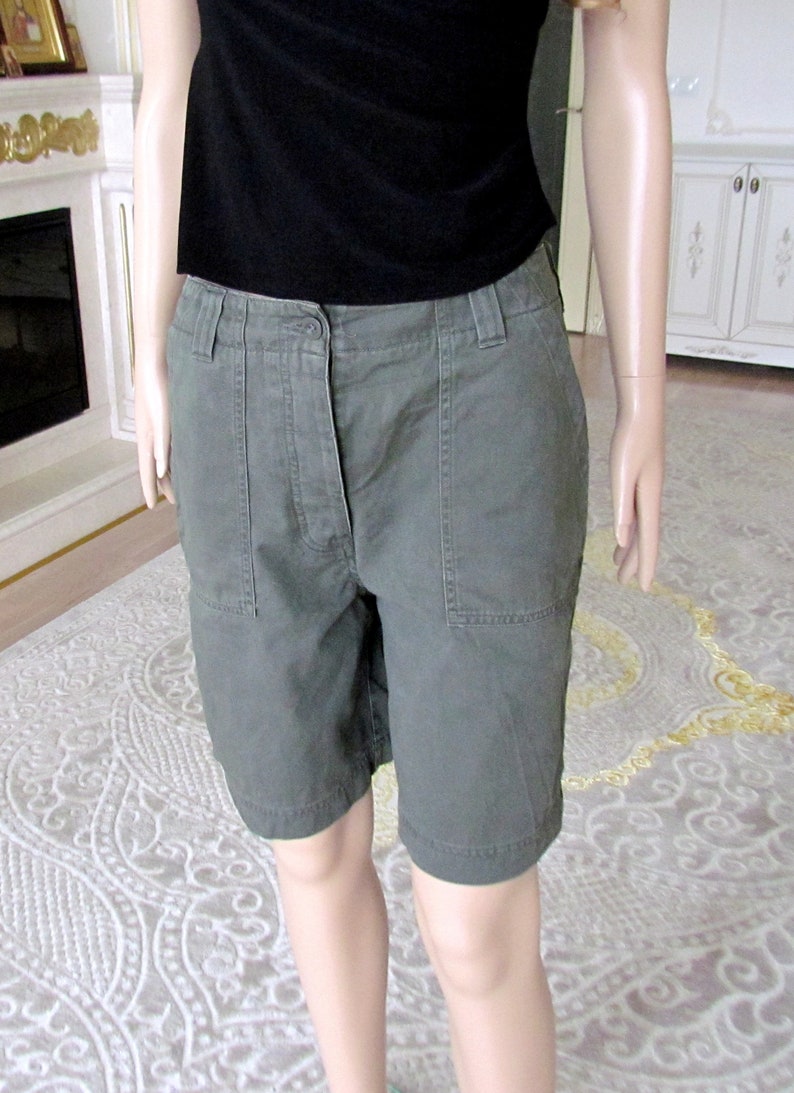 Military shorts olive green shorts Forest Green Vintage Etsy