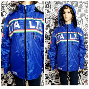 Italy racing moto jacket L blue  jacket vintage Motorcycle jacket biker jacket  sport jacket