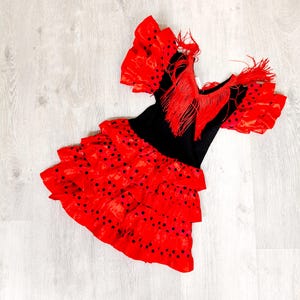 Girls Spanish Princess Costume Flamenco Dance Mexico Mexican Salsa Fancy Dress