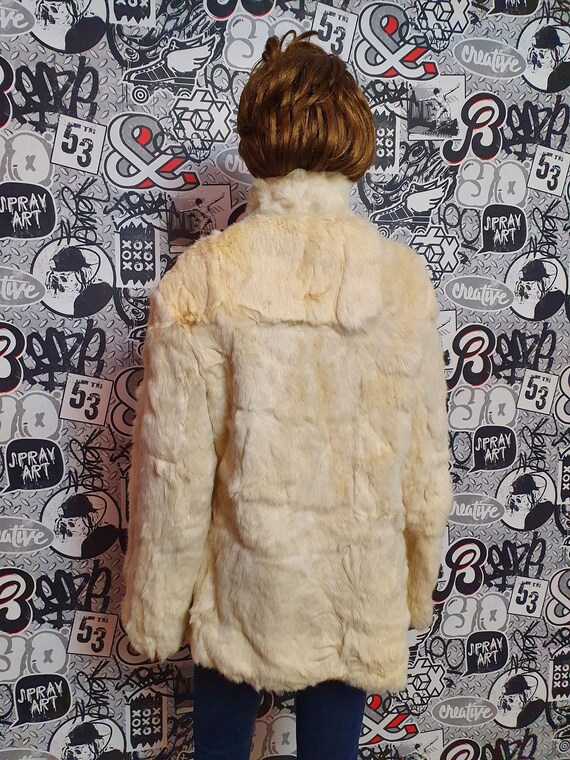 crop fur coat Genuine rabbit fur coat 80s womens … - image 8