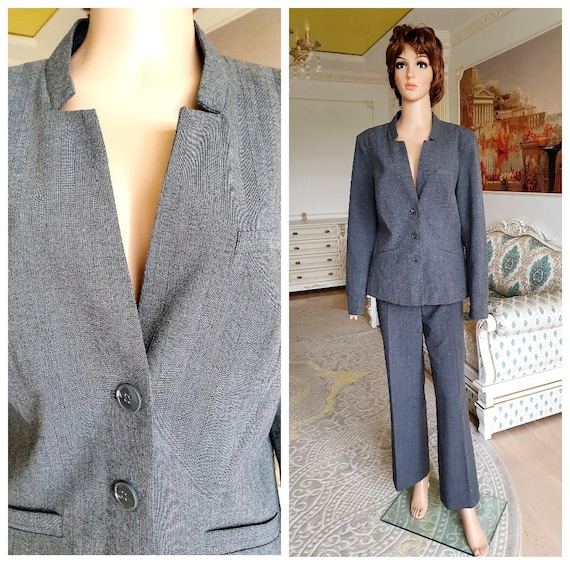 Womens Pants Suit L Womens Suit Vintage Pants Set Mod Suit Etsy