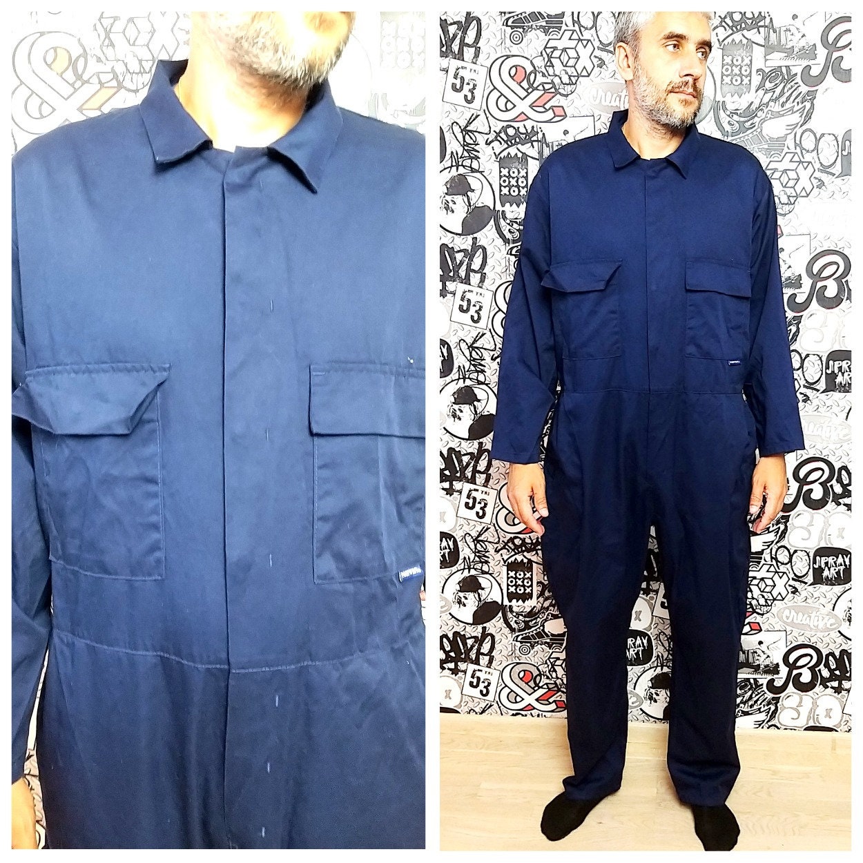 Overol azul marino hombre clearance