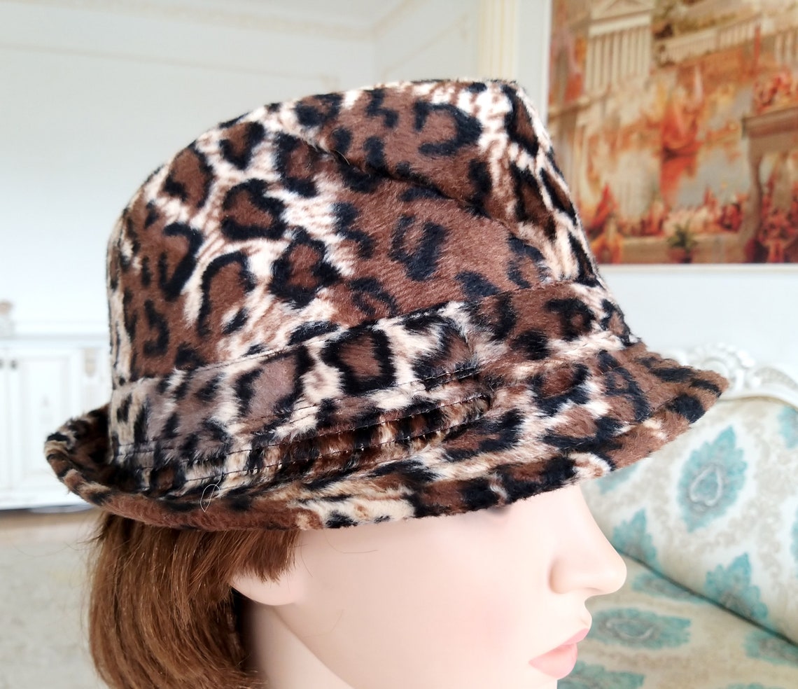Leopard print velvet hat leopard Hat formal hats womens Hat Etsy