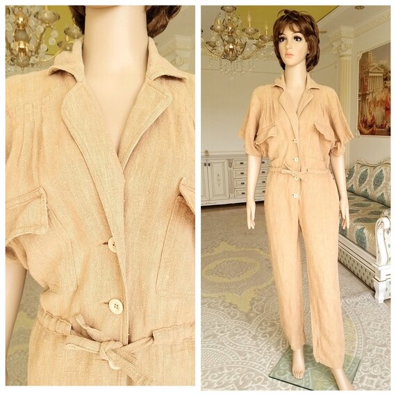 Linen Clothing Linen jumpsuit Linen Coveralls Lin