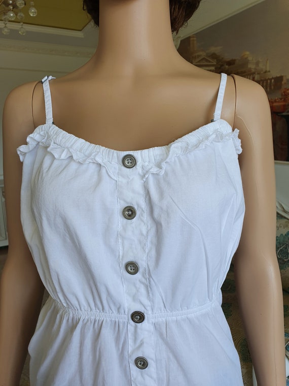 Antique blouse Antique Shirt XL white Camisole To… - image 3