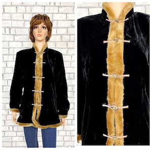 Military Clothing Black military jacket Vintage Ladies jacket velvet jacket Military blazer velvet blazer womens jacket women blazer M
