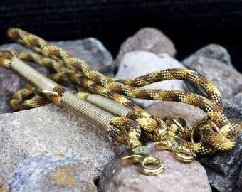 Stock line Premium Dogleash line "Ancient Egypt" (10 mm) with rigging artificial leather gold, fittings brass