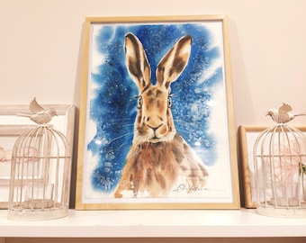 Giant Chinchilla Rabbit Watercolor Print | Bunny Gift | Pet