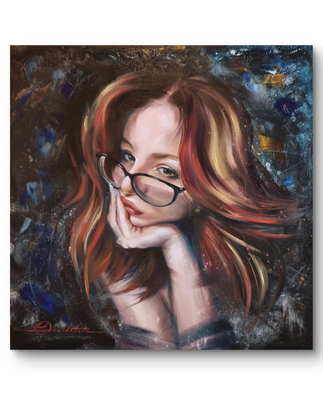 Custom Oil Portrait, Hand-painted Woman Painting on Canvas ...