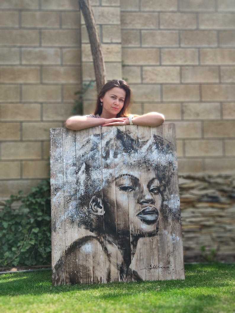 Wall Decor Hand Painted ORIGINAL PAINTING on Natural Wood Etsy