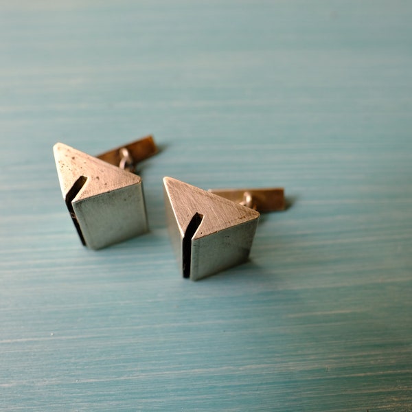 Geometric Vintage Silver Cufflinks