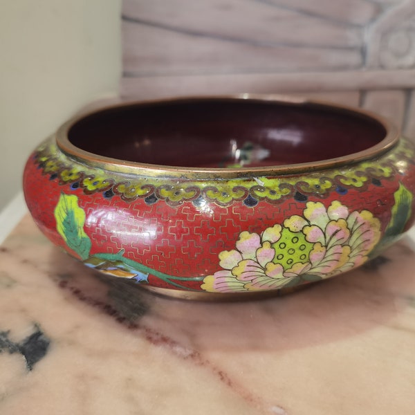 Large Vintage Chinese Cloisonné  Bowl