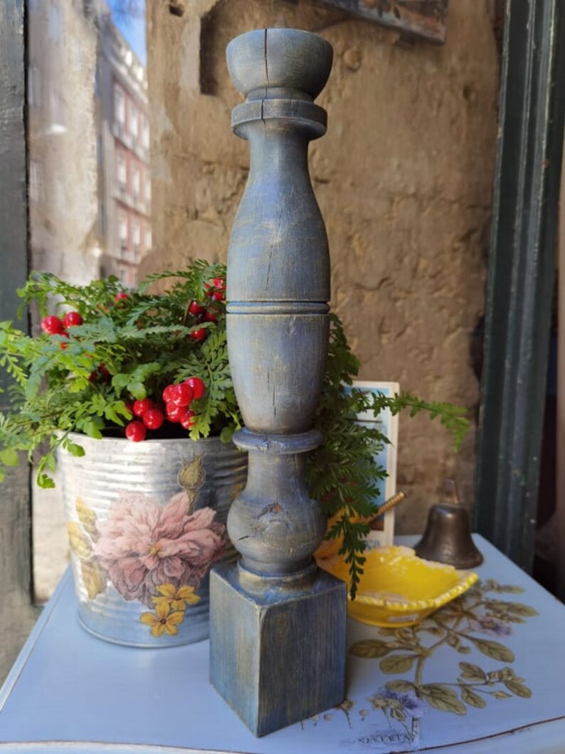 Rustic Antique Wooden Candlestick Made From Ancient Balusters. Etsy