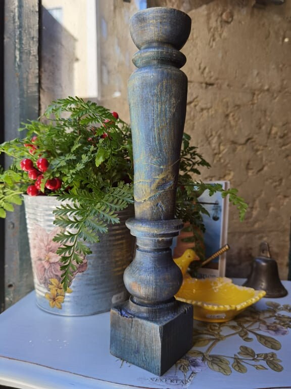 Rustic Antique Wooden Candlestick Made From Ancient Balusters. Measure 34,5 Cm. Etsy