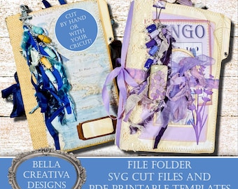 File Folder - SVG Cut Files & PDF Printable Templates - Video Tutorials, PDF Instructions