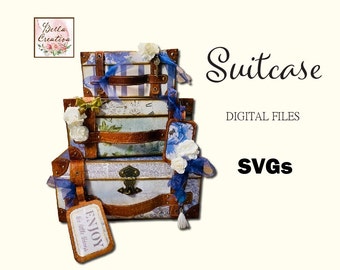 SVG Suitcase - Cut Files for Electronic Cutting Machines - Suitcase, Gift Box, 3D, Video Tutorials, PDF Instructions