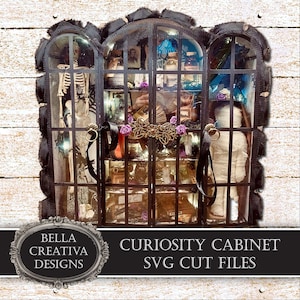 Cabinet de curiosités SVG - Fichiers de découpe SVG pour machines de découpe électroniques - Tutoriels vidéo, Instructions PDF