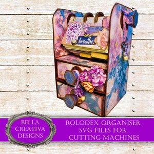 Rolodex Organiser - SVG Cutting Files, Video tutorials, PDF instructions
