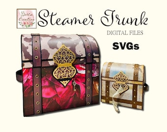 SVG Steamer Trunk - Cut Files for Electronic Cutting Machines - Video Tutorials, PDF Instructions, SVG Files