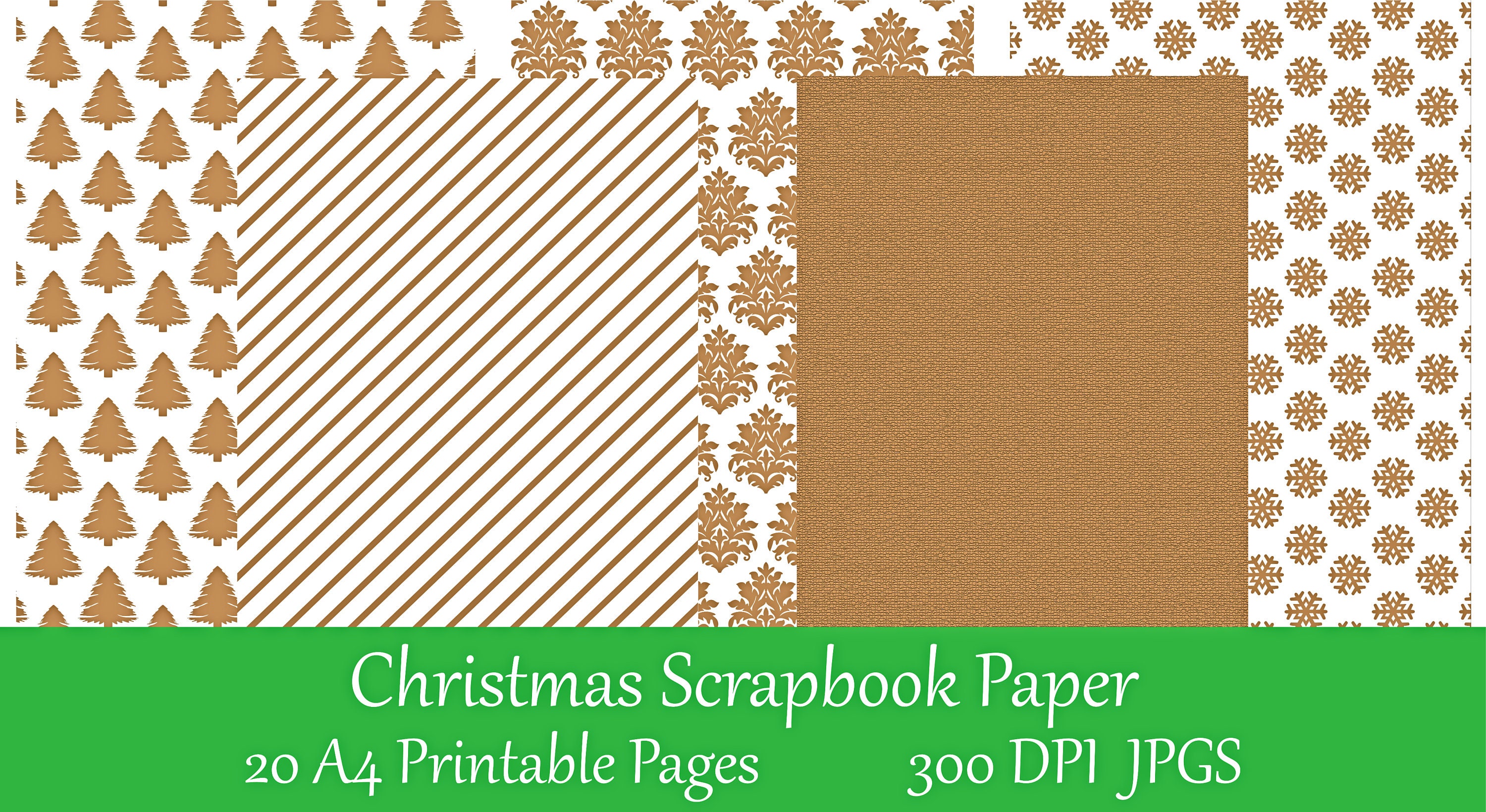 Christmas Digital Scrapbook Paper 300DPI JPGS A4 And/or Etsy