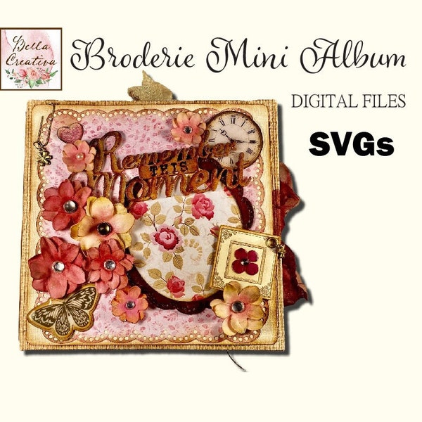 Broderie SVG Mini Album - Versatile Cutting Files for creating your own mini album - pdf instructions, video tutorials