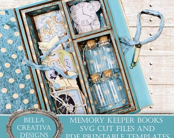 Memory Keeper Book - SVG Files and Printable Templates - PDF Instructions, Video Tutorials