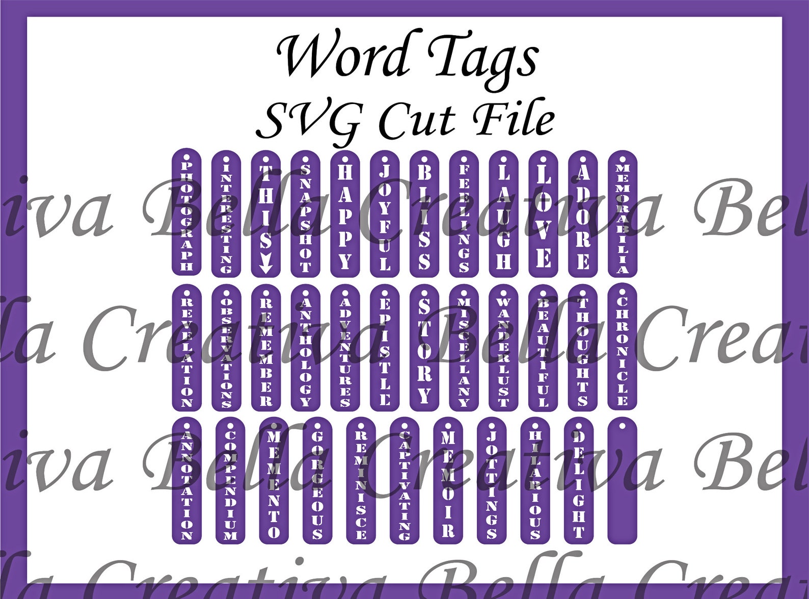 Word Tag Embellishments SVG Files for Electronic Cutting Etsy