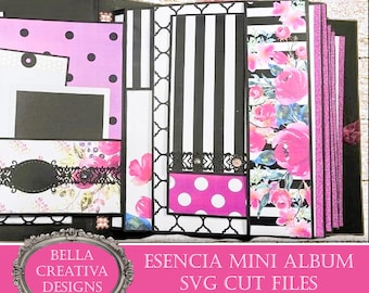 Esencia SVG Mini Album - Versatile Cutting Files for creating your own mini album , PDF instructions, video tutorials