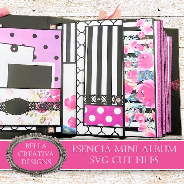 Esencia SVG Mini Album - Versatile Cutting Files for creating your own mini album , PDF instructions, video tutorials