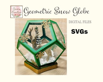 Geometric 3D Snow Globe - SVG Cut Files for Electronic Cutting Machines - Video Tutorials, PDF Instructions