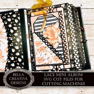 Mini album en dentelle SVG - Fichiers SVG, Instructions PDF, Tutoriels vidéo