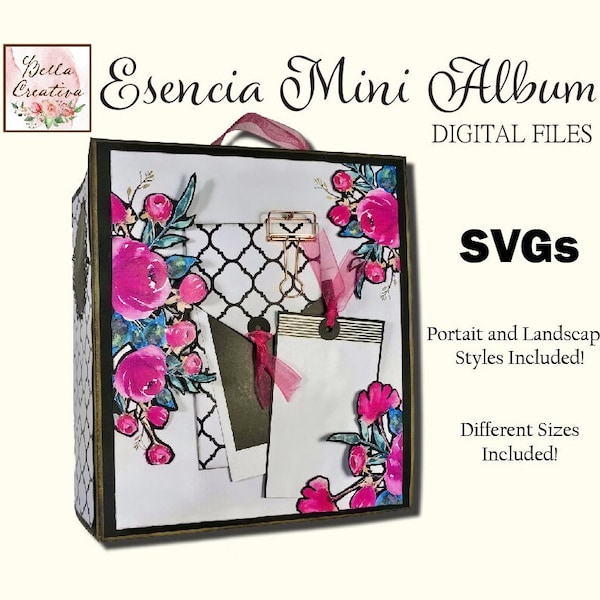 Esencia SVG Mini Album - Versatile Cutting Files for creating your own mini album , PDF instructions, video tutorials