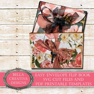 Easy Envelope Flip Book/Mini Album - SVG Files and Printable Templates - PDF Instructions, Video Tutorials