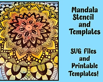 Mandala Stencil and Templates - SVGs and Printable Templates, Video Instructions, Instant Digital Download