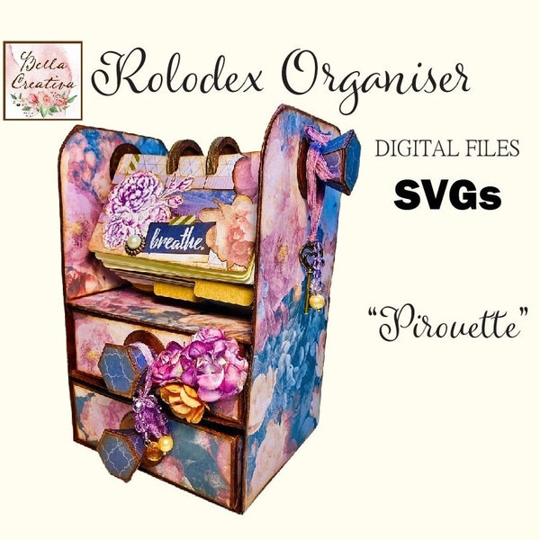 Rolodex Organizer - Fichiers de découpe SVG, tutoriels vidéo, instructions PDF