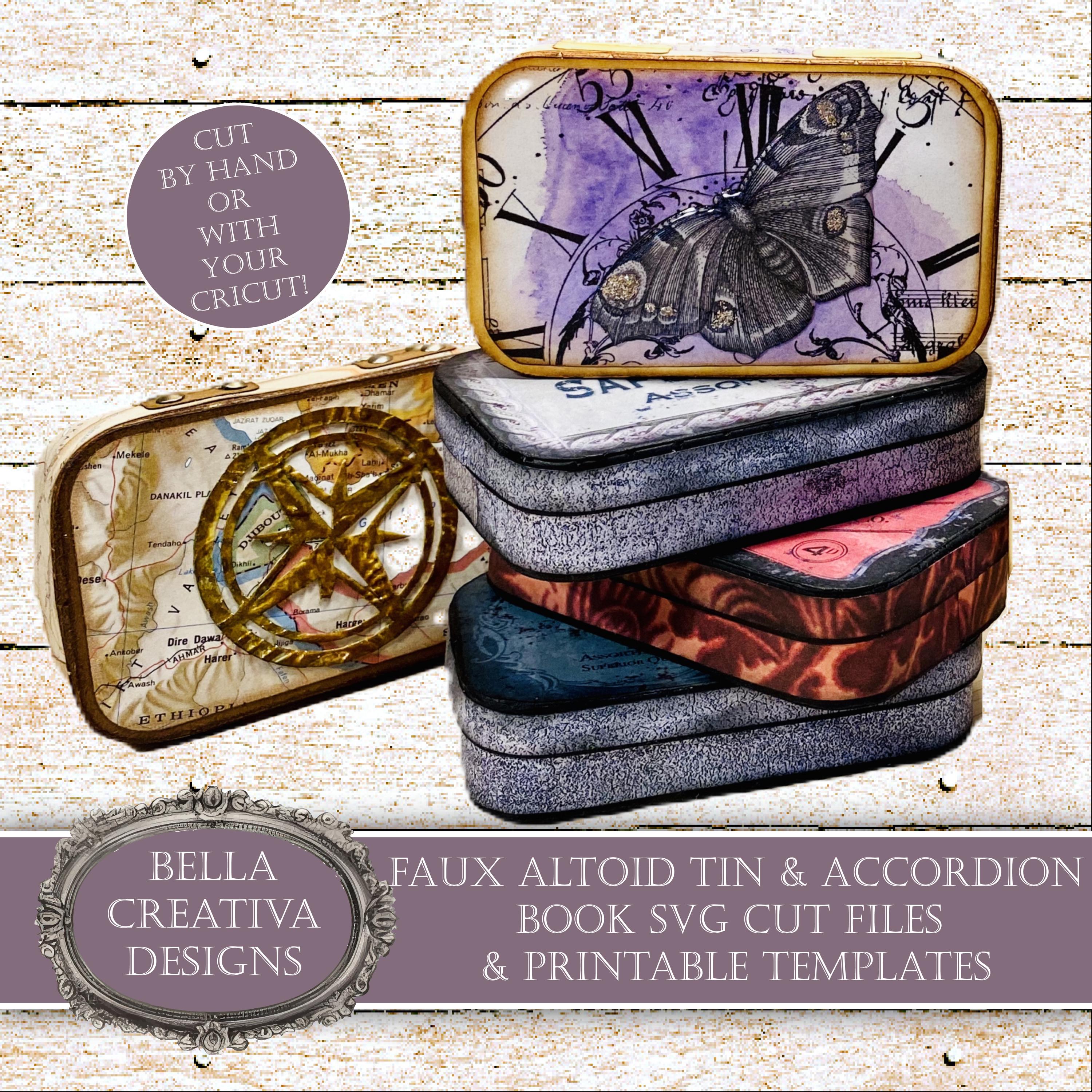 Faux Altoid Tin & Accordion Book SVG Files and PDF Printable