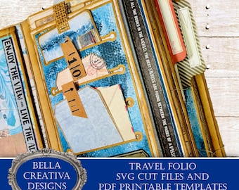 Travel Folio/Mini Album - SVG Files and Printable Templates - PDF Instructions, Video Tutorials