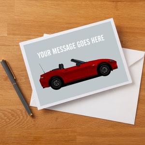 Personalisierte MX5 MK4 inspiriert Grußkarte, Geburtstagskarte