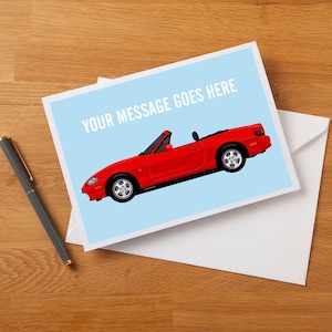 Gepersonaliseerde MX5 MK2 fanart-wenskaart, verjaardagskaart