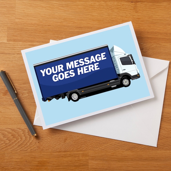 Personalised Truck Lorry HGV Fan Art Greetings Card/Birthday Card