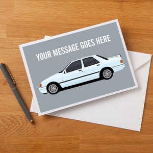 Carte de voeux/carte d'anniversaire personnalisée Sierra Sapphire RS Cosworth Fan Art Illustration