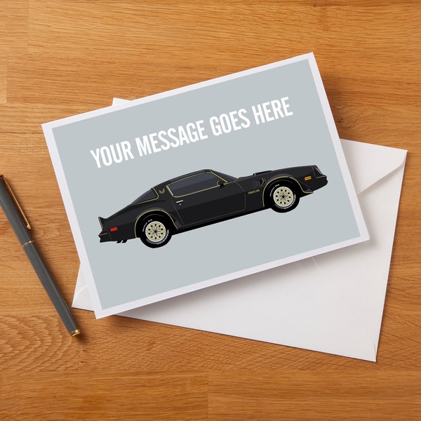 Personalised Trans-Am inspired Greetings Card, birthday card