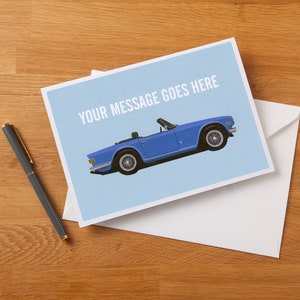 Carte de voeux personnalisée inspirée de la Triumph TR6, carte d'anniversaire.