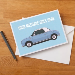 Carte de voeux personnalisée Fan Art Nissan Figaro, carte d'anniversaire